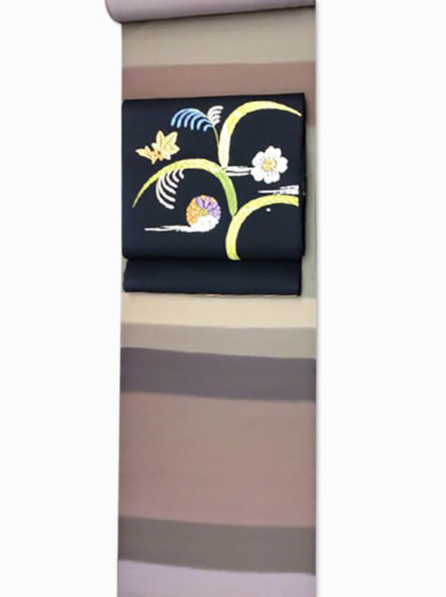 段染め着尺、名古屋帯